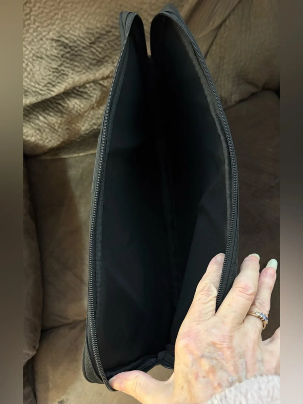 Coach Black Nylon Laptop Bag with Front Slip Pocket. EUC.